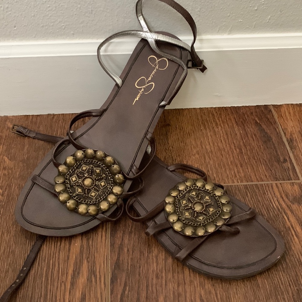 Jessica Simpson Leather Medallion Sandals